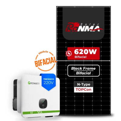 Gerador Solar até 5.766 kWh/mês On Grid Growatt Telhado Fibro Parafuso Metal - 1