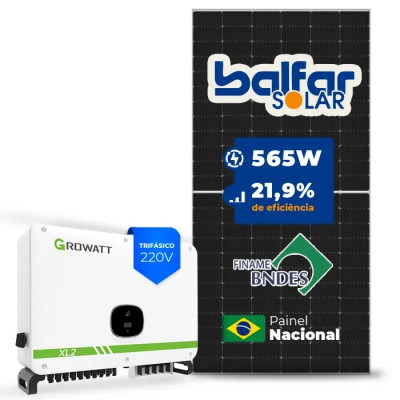 Gerador Solar até 4.407 kWh/mês On Grid Growatt Sem Estrutura - 1
