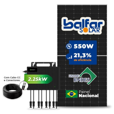Gerador de Energia Solar Microinversor Growatt Laje Inclinação - 1