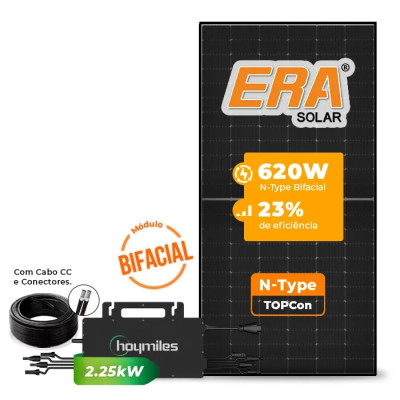 Gerador de Energia Solar Microinversor Hoymiles Telhado Fibro Parafuso Madeira - 1