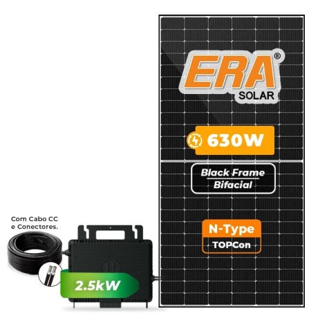 Gerador Solar até 378 kWh/mês Microinversor Hoymiles Telhado Fibro Par