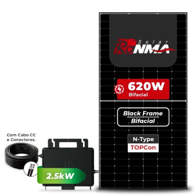 Gerador Solar até 372 kWh/mês Microinversor Hoymiles Telhado Cerâmico 