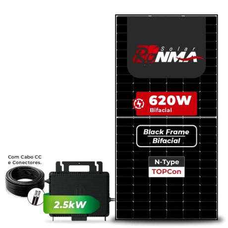 Gerador Solar até 372 kWh/mês Microinversor Hoymiles Telhado Cerâmico 