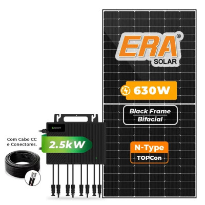 Gerador Solar até 378 kWh/mês Microinversor Growatt Laje Inclinação Of