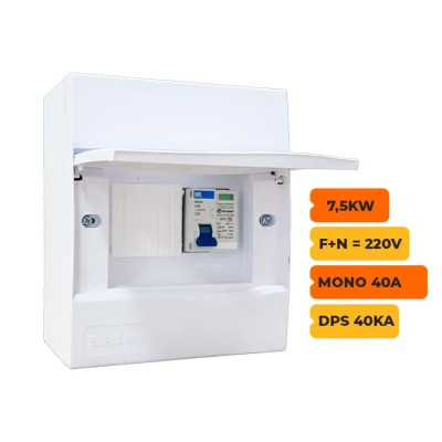 QUADRO CA BRUN MONOLAR 40A COM DPS 40KA Oferta Sollares