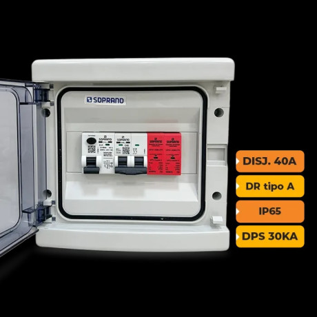 QUADRO IP65 COM DR-A 40A DPS 30KA PARA WALLBOX ATÉ 7.5KW Oferta Sollar