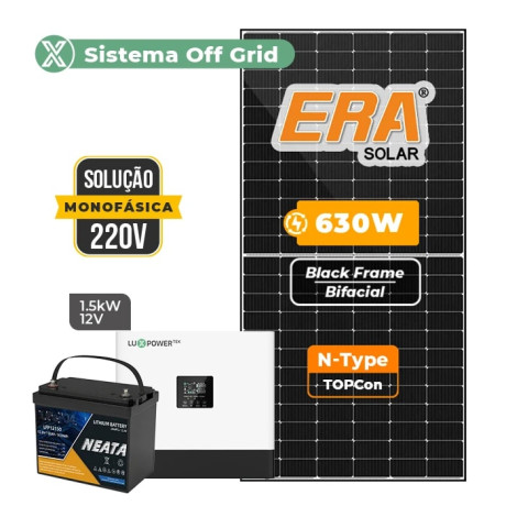 Gerador Solar até 378 kWh/mês Off Grid Interativo Luxpower Telhado Cer