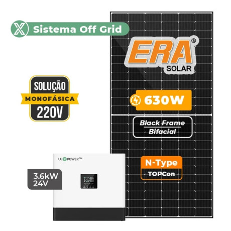 Gerador Solar até 567 kWh/mês Off Grid Interativo Luxpower Telhado Cer