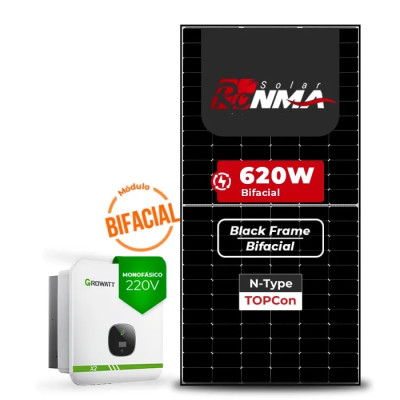 Gerador de Energia Solar On Grid Growatt Telhado Fibro Parafuso Madeira - 1