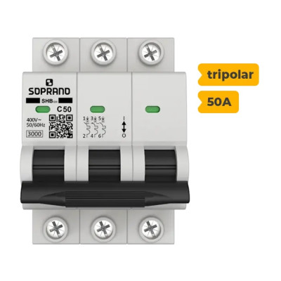 SHB3 GIII-C050A DISJUNTOR SOPRANO TRIPOLAR 50A