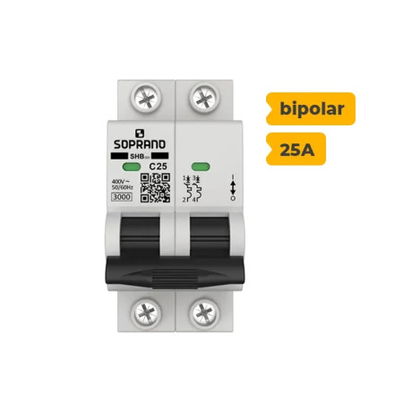 SHB2 GIII-C025A DISJUNTOR SOPRANO BIPOLAR 25A Oferta Sollares