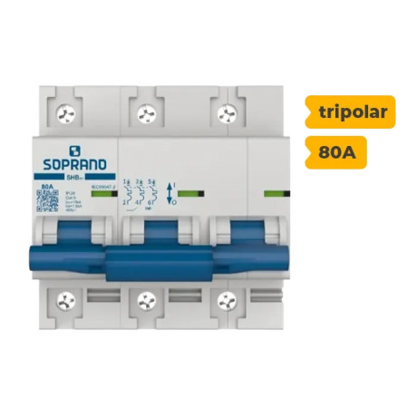 SHB3 HII-080A DISJUNTOR SOPRANO TRIPOLAR 80A Oferta Sollares