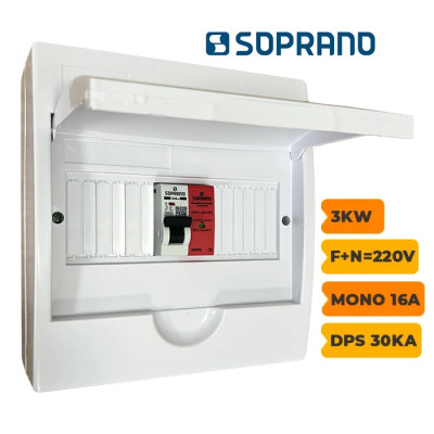 QUADRO CA SOPRANO MONOPOLAR 16A COM DPS 30KA 275V