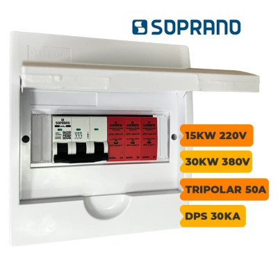 QUADRO CA SOPRANO TRIPOLAR 50A COM DPS 30KA 275V