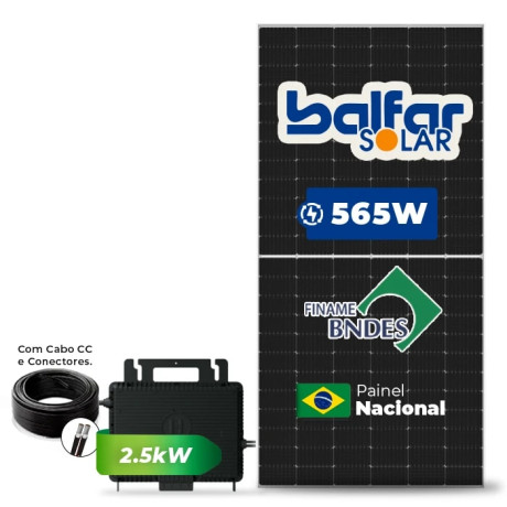 Gerador Solar até 678 kWh/mês Microinversor Hoymiles Telhado Fibro Par
