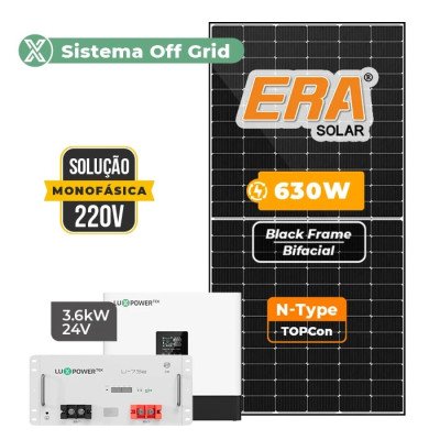 Gerador Solar até 756 kWh/mês Off Grid Interativo Luxpower Telhado Met
