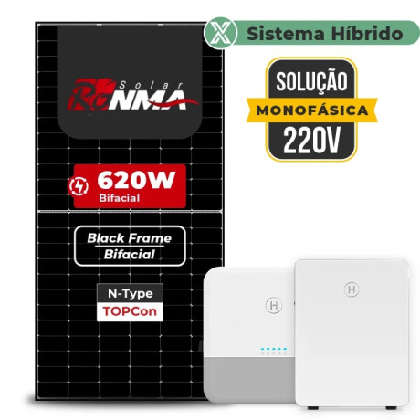 Gerador Solar até 372 kWh/mês Retrofit Hoymiles Hibrido Sem Estrutura 
