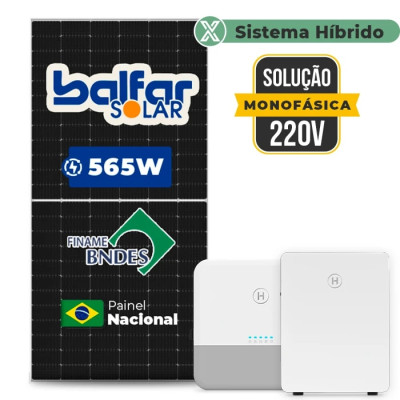 Gerador Solar até 339 kWh/mês Retrofit Hoymiles Hibrido Sem Estrutura 