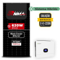 Gerador Solar até 1.488 kWh/mês Hibrido Growatt sem Bateria Telhado Me