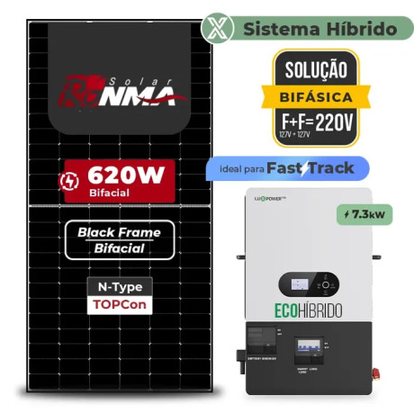 Gerador Solar até 1.674 kWh/mês Hibrido Growatt sem Bateria Sem Estrut