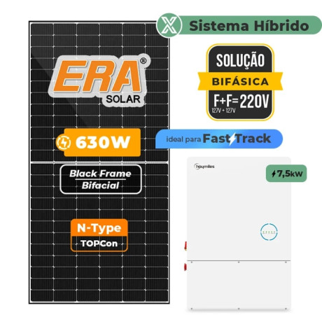 Gerador Solar até 1.134 kWh/mês Hibrido Hoymiles sem Bateria Telhado F