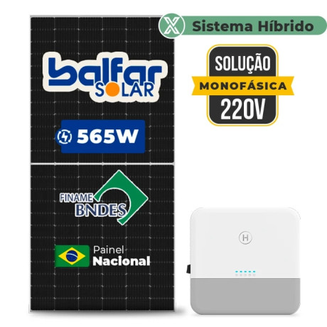 Gerador Solar até 1.017 kWh/mês Hibrido Hoymiles sem Bateria Laje Incl