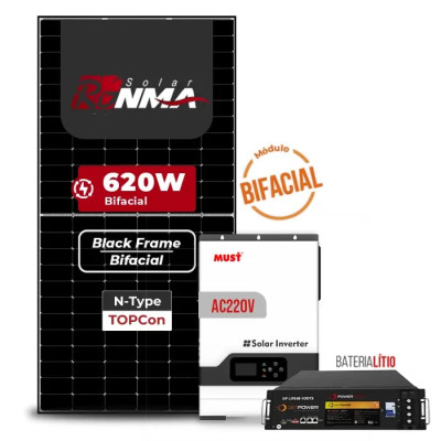 Gerador de Energia Solar Off Grid Interativo Must Telhado Metálico Mini Trilho - 1
