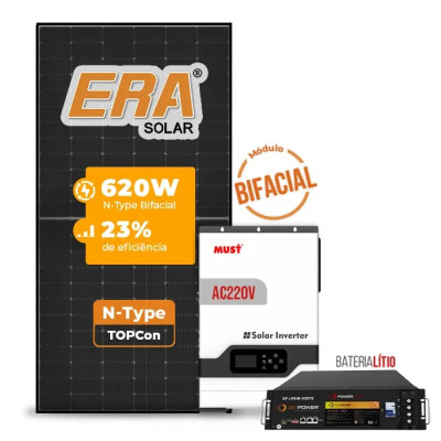 Gerador de Energia Solar Off Grid Interativo Must Telhado Fibro Parafuso Madeira - 1