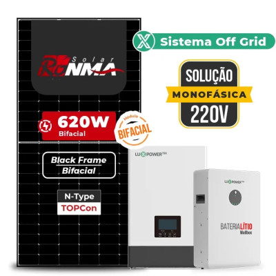 Gerador de Energia Solar Off Grid Interativo Luxpower Telhado Fibro Parafuso Madeira - 1