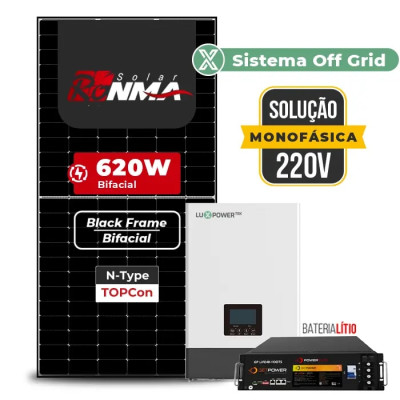 Gerador de Energia Solar Off Grid Interativo Luxpower Telhado Fibro Parafuso Metal - 1