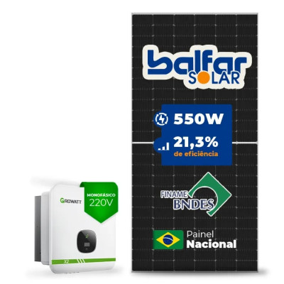 Gerador de Energia Solar On Grid Growatt Laje Inclinação - 1