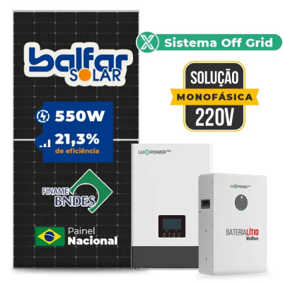 Gerador de Energia Solar Off Grid Interativo Luxpower Telhado Metálico Mini Trilho - 1