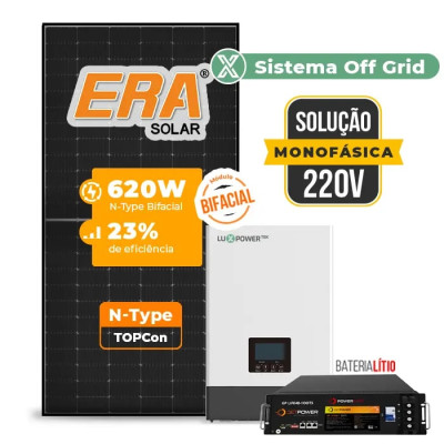 Gerador de Energia Solar Off Grid Interativo Luxpower Telhado Metálico Mini Trilho - 1