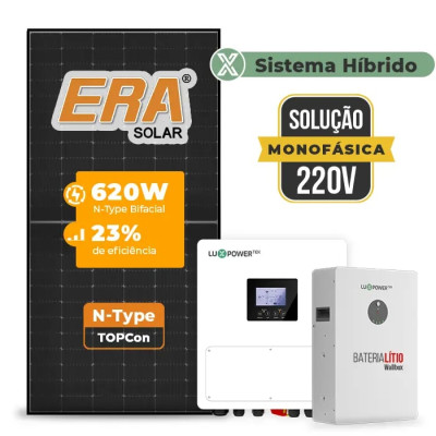 Gerador de Energia Solar Hibrido Luxpower com Bateria Telhado Metálico Mini Trilho - 1