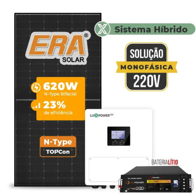 Gerador de Energia Solar Hibrido Luxpower com Bateria Telhado Metálico Mini Trilho - 1