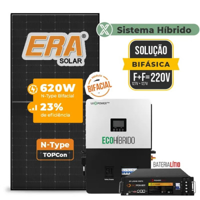 Gerador de Energia Solar Hibrido Luxpower com Bateria Telhado Fibro Parafuso Metal - 1